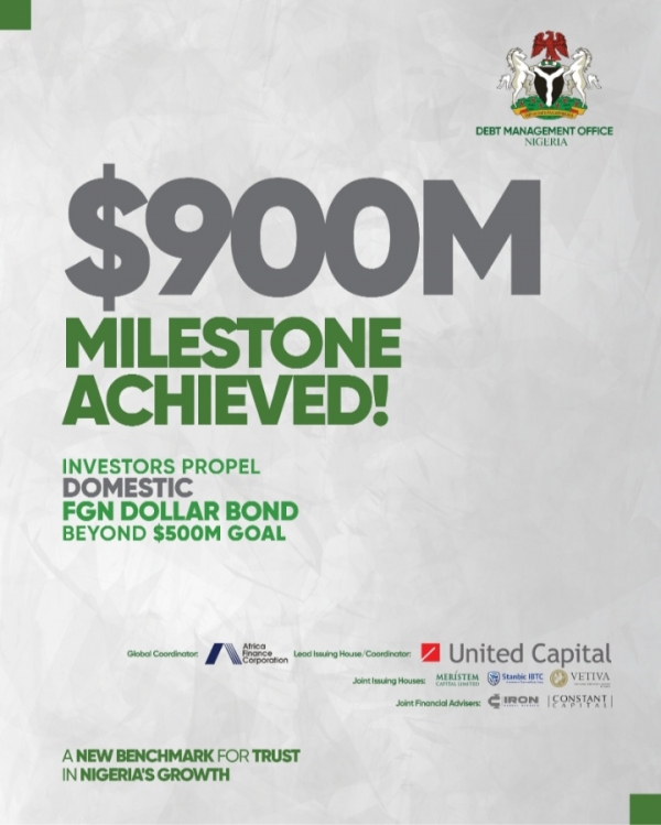 Investors Propel Domestic FGN Dollar Bond Beyond $500M Goal